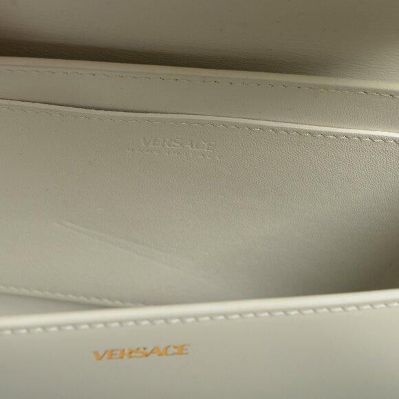 Versace Women's White 100% Leather Greca Goddess Handbag Shoulder Bag - Picture 6 of 8